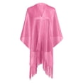thumbnail image 1 of Women's Solid Color Shawl Wrap Versatile Pashmina Scarf for Evening Dresses Elegant Soft Lightweight Shoulder Cover Up Stole Hot Pink, 1 of 2