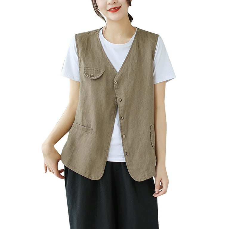 Women s Solid Color Short Sleeveless Vest Layered Open Front Camisole Versatile Outerwear dresses clearance Walmart