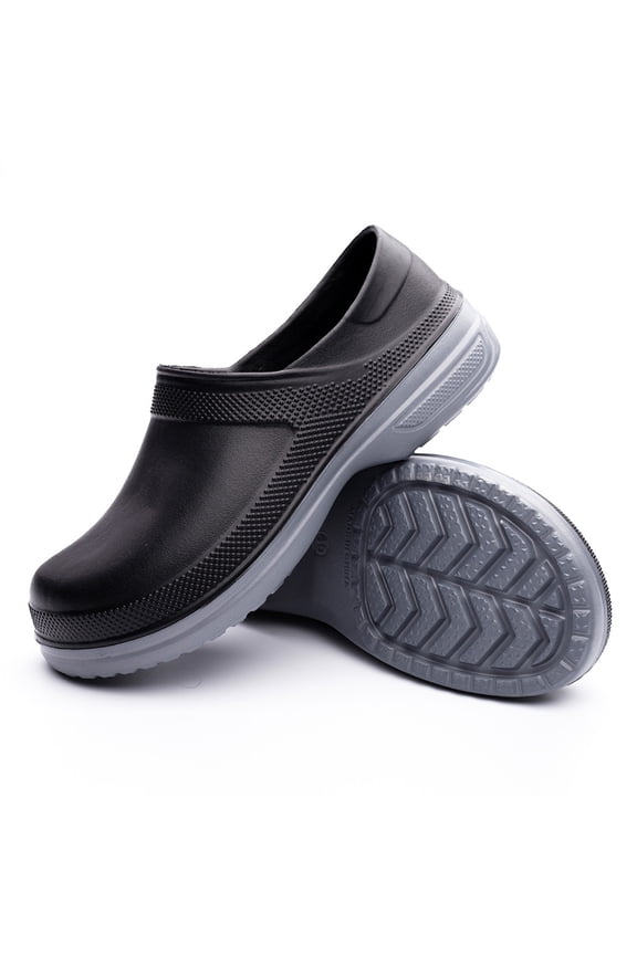 Women's Solid Color Short Tube EVA Rain Boots Waterproof Non Slip Oil Resistant Unisex Low Top Work Shoes For Kitchen Food Service Car Wash Black 40