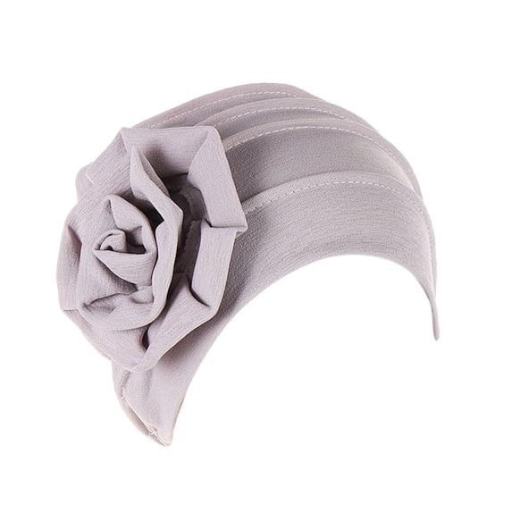 Women's Solid Color Side Flower Turban Cap, Pre-Tied Headwrap for Medical Hair Loss, Modest Fashion, Daily Comfort, Breathable and Soft for Indoor and Outdoor Wear, Versatile Design B