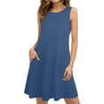 thumbnail image 1 of DailyTrove Women's Solid Color Sleeveless Midi Dress, Casual Daily & Office Wear, Soft Modal , Plus Size Friendly, Pocketed, 1 of 6