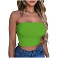 thumbnail image 1 of Women's Solid Color Sleeveless Tube Top Under $5 Summer Beach Sports Casual Fashion Wear Breathable Stretch Fit for Gym Daily Outfits​, 1 of 5