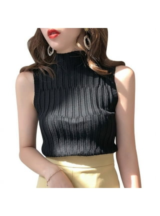 Black Sleeveless Turtleneck
