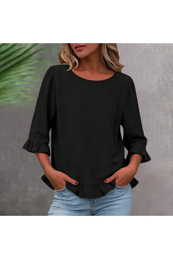 Women's Solid Color Sleeveless V-Neck Pleated Pullover