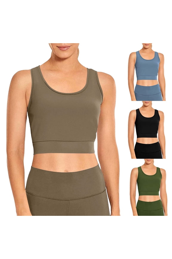 Women's Solid Color Slim Fit Tank Top Cami Camisole Round Neck Sleeveless Casual Daily Wear Loungewear Sports Yoga Workout Outfits Fashion Essential for Women | CSEONE,Army Green XL