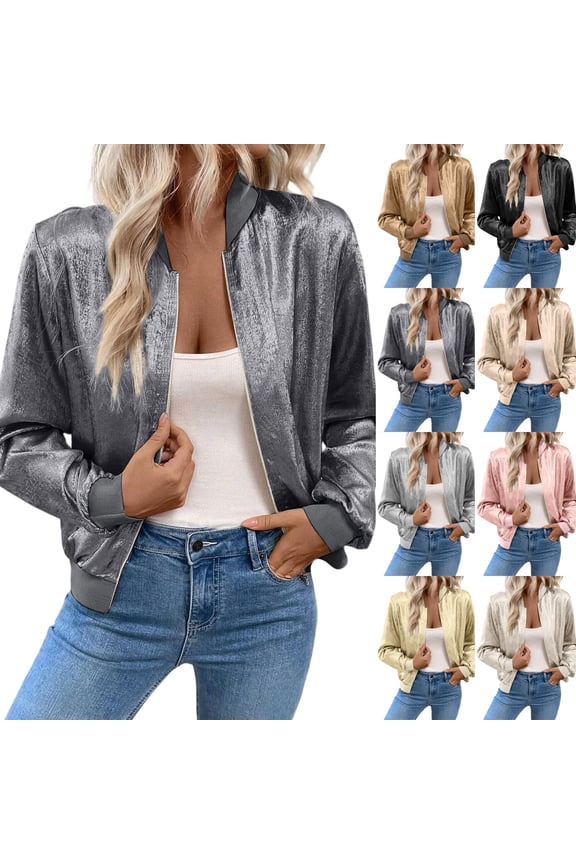 Women's Solid Color Splicing Thin Fashion Jacket Casual Jacket Top for Versatile Layering and Fall Seasons,Khaki,XS