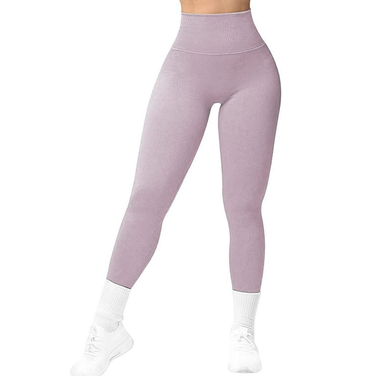 Women's Solid Color Sports Leggings Non See Through High Waisted Tummy  Control Tights Yoga Pants 