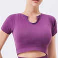 thumbnail image 1 of Women's Solid Color Sports Tight Fitting Short Sleeved V-Neck Top, Compression Workout Shirt for Active Women, Breathable and Stretchy Gym Top, Fitness Clothing for Running, Yoga, and Exercise, 1 of 3