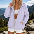 thumbnail image 1 of Women's Solid Color Spring Autumn Sports Windbreaker Jacket, Lightweight Water Resistant Casual Coat with Full Zip, for Daily Active Wear or Outdoor Hiking Purple, 1 of 10
