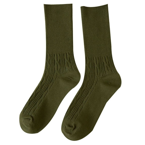 Women's Solid Color Stacked Socks – Loose Tube Cotton Socks, Fashion Casual Lady's Daily Wear,Army Green,A,Dailypoc,socks for women
