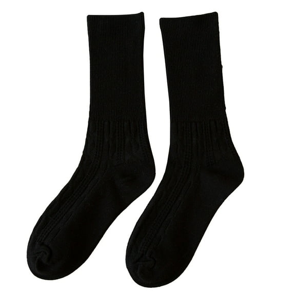 Women's Solid Color Stacked Socks – Loose Tube Cotton Socks, Fashion Casual Lady's Daily Wear,Black,A,Dailypoc,socks for women