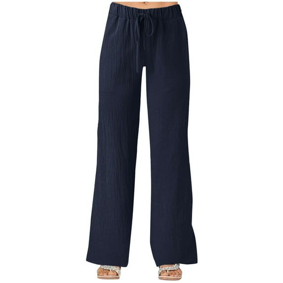 Women's Solid Color Strapped Pockets Loose Casual Wide Leg Linen Casual Pants Pants Casual Pants for Women plus Size Tan Dress Pants for Women Business Casual Womens Track Pants Womens Business Casual