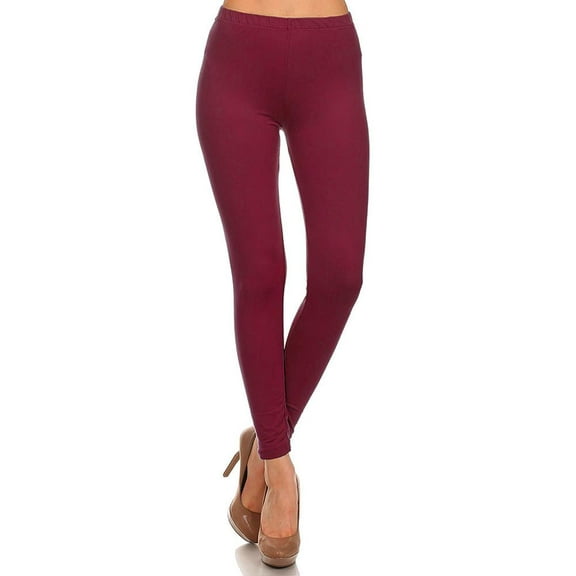 Women's Solid Color Stretchable Peach Skin Fabric Leggings for Regular PLUS 3X5X