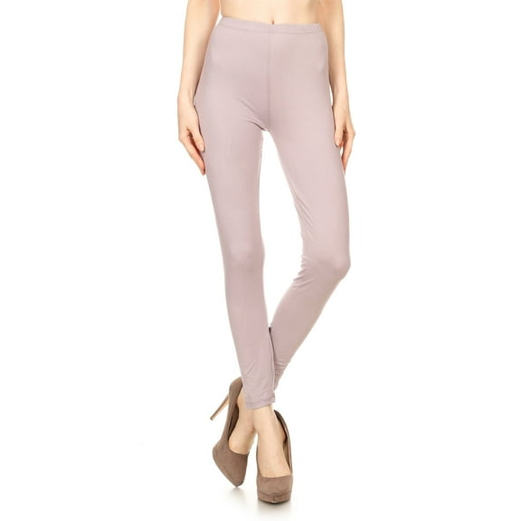 Women's Solid Color Stretchable Peach Skin Fabric Leggings for Regular PLUS 3X5X