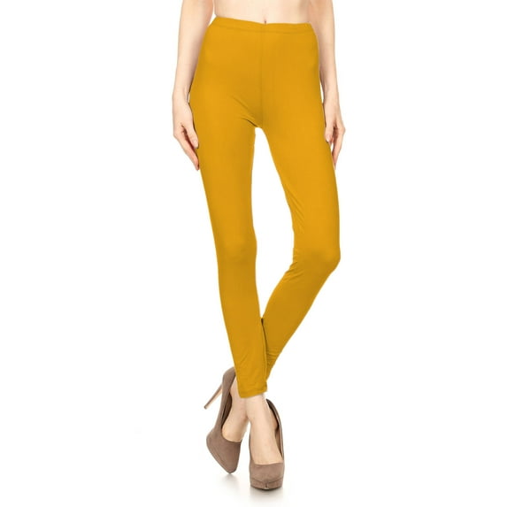 Women's Solid Color Stretchable Peach Skin Fabric Leggings for Regular PLUS 3X5X