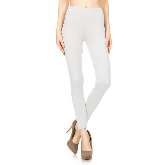 Women's Solid Color Stretchable Peach Skin Fabric Leggings for Regular PLUS 3X5X