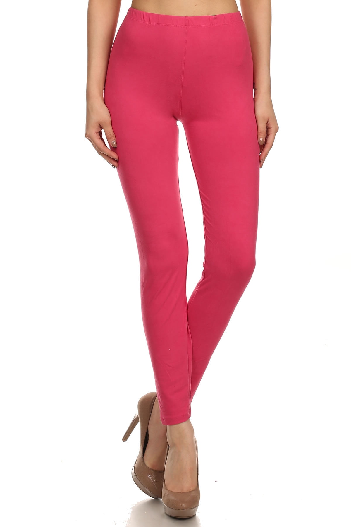 Women s Solid Color Stretchable Peach Skin Fabric Leggings for Regular PLUS 3X5X Walmart