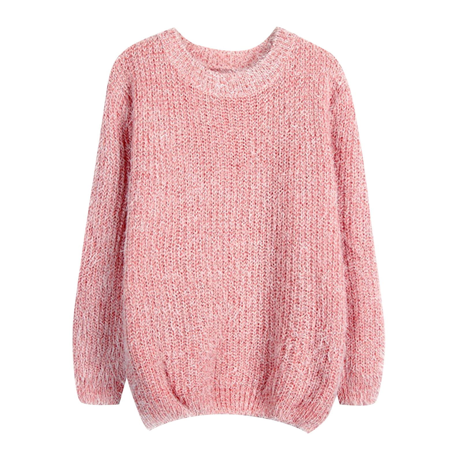 Women's Solid Color Sweaters Loose Lightweight Tops Ladies Knit Sweater