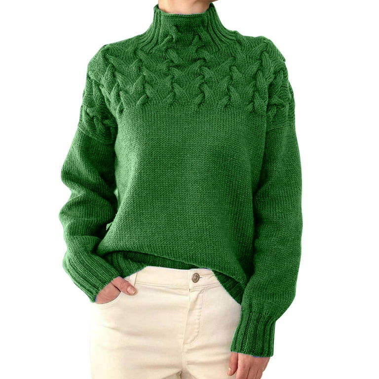 Plus size cable store knit turtleneck sweater