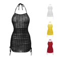 thumbnail image 1 of Women's Solid Color Swim Cover Up Dress with Beach Mesh Skirt Sarong Swimsuit Cover Ups for Women L, 1 of 7