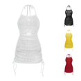 thumbnail image 1 of Women's Solid Color Swim Cover Up Dress with Beach Mesh Skirt Sarong Swimsuit Cover Ups for Women M, 1 of 5