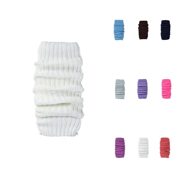 Women's Solid Color Thick Wool Knit Leg Warmers Ã¢ÂÂ Fluorescent Party Foot Warmers, Japanese Style Ribbed Loose Socks for Girls Women School