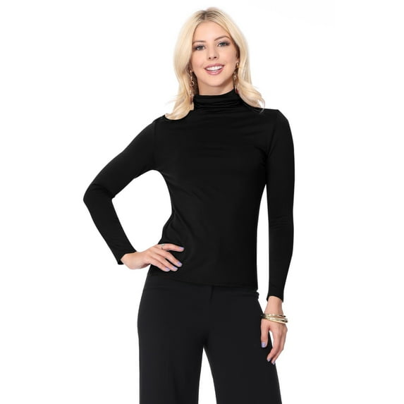 Women's Solid Color Turtleneck Sweater - Basic and Versatile