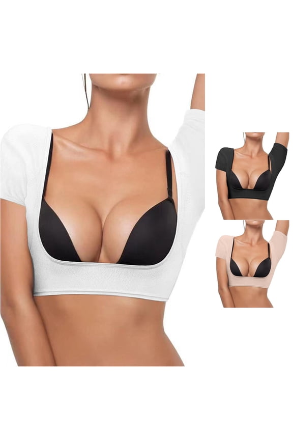Women's Solid Color Underarm Sweat Pad Mesh Quick Drying Short Sleeved Breathable Sweat Absorption and Sweat Stain Vest Top Women Cropped Exercise Top Muscle Tee Shirt Bodysuit Shirt Sleeveless