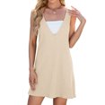 thumbnail image 1 of Women's Solid Color V-Neck Reversible Loose Dress, 1 of 3
