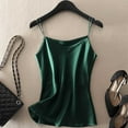 thumbnail image 1 of Women's Solid Color V-Neck Sleeveless Cami Top, Casual Fashion Pullover Tank Top Green XXXXL, 1 of 5