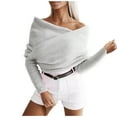 thumbnail image 1 of Women's Solid Color V-neck Knitted Sweater Long Sleeved Button Up Cardigan Jacket with Pockets, 1 of 8