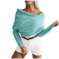 thumbnail image 1 of Women's Solid Color V-neck Knitted Sweater Long Sleeved Button Up Cardigan Jacket with Pockets, 1 of 9