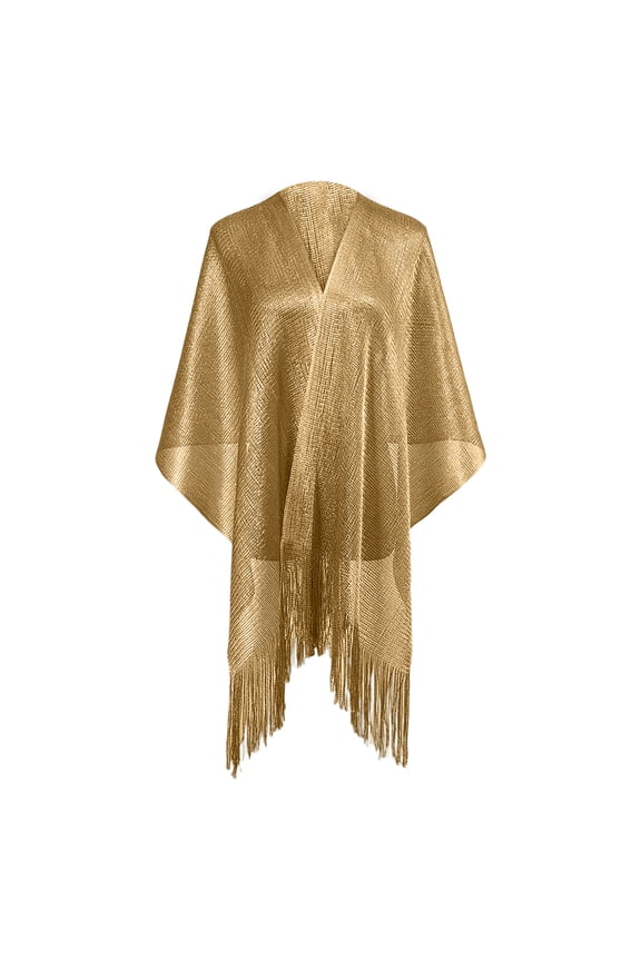 Women's Solid Color Versatile Shawl Wrap Scarf Suitable for Parties, Evening Events & Formal Occasions Gold One Size