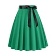 thumbnail image 1 of Women's Solid Color Waistband Skirt - Cute Sweet A-Line Ribbon Party Casual, 1 of 3