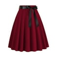 thumbnail image 1 of Women's Solid Color Waistband Skirt - Cute Sweet A-Line Ribbon Party Casual, 1 of 3