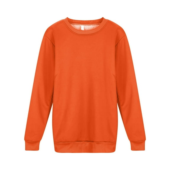 Women's Solid Color Warm Lamb Wool Sweatshirt Autumn Winter Round Neck Long Sleeve Threaded Pullover Casual Comfortable Soft