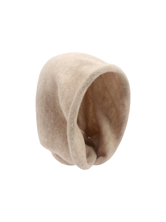 Women's Solid Color Winter Scarf Hat Combo Knit Headscarf With
