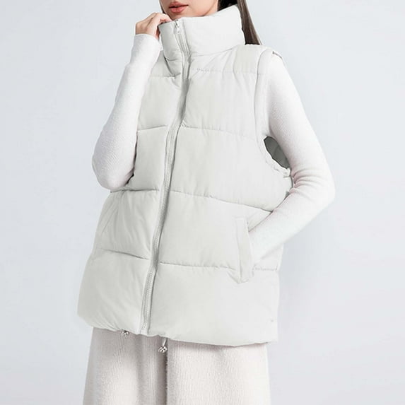 Women’s Solid Color Winter Down Vest Loose Sleeveless Jacket For Cold Weather Leopard Vest for Men Girls plus Size Winter Coats Quilted Vest plus Size Women Petite Winter Jacket Scrub Jackets for