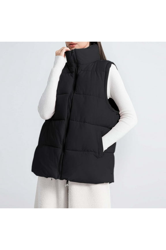 Women’s Solid Color Winter Down Vest Loose Sleeveless Jacket For Cold Weather Leopard Vest for Men Girls plus Size Winter Coats Quilted Vest plus Size Women Petite Winter Jacket Scrub Jackets for