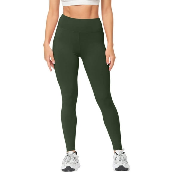 Women's Solid Color Yoga Leggings Fitness Exercise Running High-Waisted Yoga Pants Workout Leggings for Women Soft Yoga Stretch Pants M