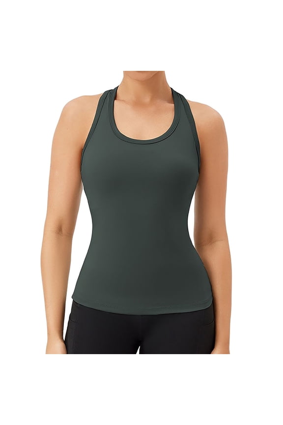 Women's Solid Color Yoga Vest Sports Quick Drying Vest