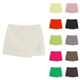 thumbnail image 1 of Women's Solid Color Zipper Skort Asymmetric Design Summer Casual Skort with Side Pockets by Yigetop Beige L, 1 of 6