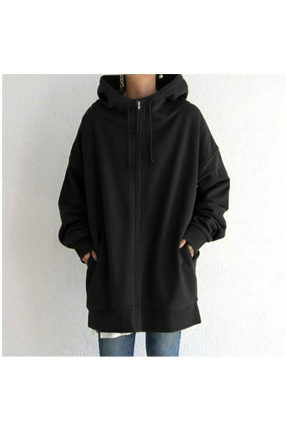 Women's Solid Color Cause Streetwear Sweater Zipper Hooded Long Sleeve Sweatshirt Coat Warm Jackets Jackets Outerwear Warm Fuzzy Jacket Woman Jacket for Fall Dressy Jacket Bad Lands Jacket on Earth