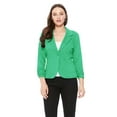 thumbnail image 1 of Women's Solid Comfy Casual Office Work 3/4 Long Sleeve Open Front Blazer Jacket S-3XL, 1 of 5