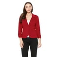 thumbnail image 1 of Women's Solid Comfy Casual Office Work 3/4 Long Sleeve Open Front Blazer Jacket S-3XL, 1 of 5
