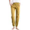 thumbnail image 1 of Women's Solid Cotton And Linen Drawstring Loose Casual Leggings, 1 of 3