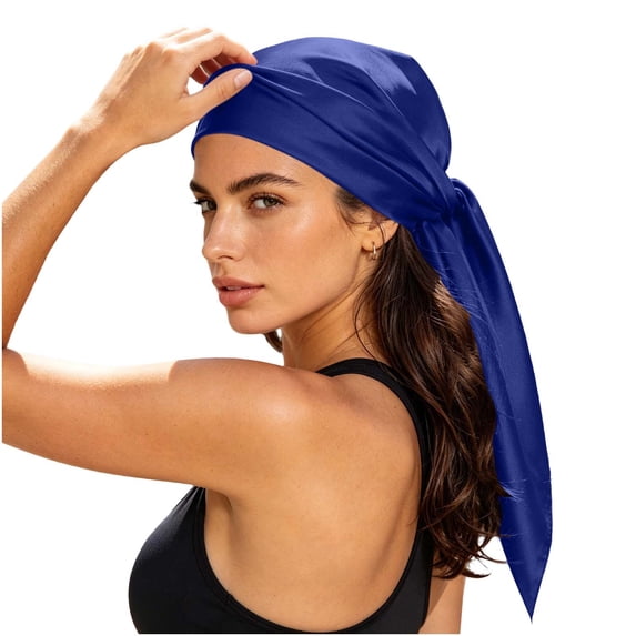 Women's Solid Cotton Shawl Scarf, Versatile 2-in-1 Sun Protection Sheer Scarf Wrap Cover Up Navy Free Size