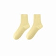 thumbnail image 1 of Women's Solid Crew Socks 2-Pack Soft Stretch Knit Comfortable Lightweight Everyday Fit, 1 of 1