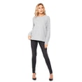 thumbnail image 1 of Women's Solid Detail Loose Fit Long Sleeve Top, H Grey SM, 1 of 1