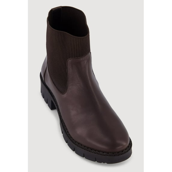 Women's Genuine Leather Block Heel Chelsea Boots